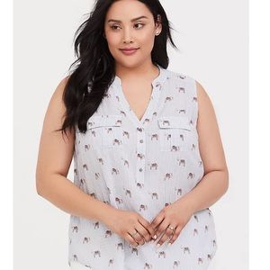 HARPER - ELEPHANT STRIPE CHALLIS TANK